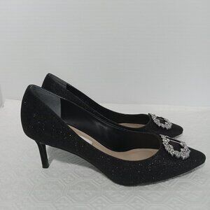NINA New York 'Neya' Black Sparkle Pump Women's Size 9W